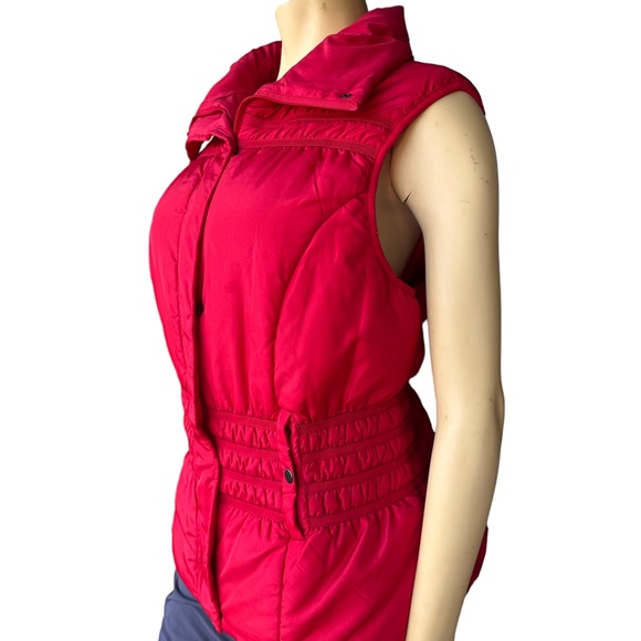 New Directions Red Zipper Snap Front Closure Women’s Puffer Jacket - Picture 4 of 9